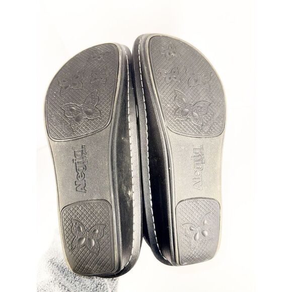 Alegria Shoes Leather SlipOn Loafer Debra Metallic Floral Comfort Nurse 38/8-8.5 - Picture 10 of 16